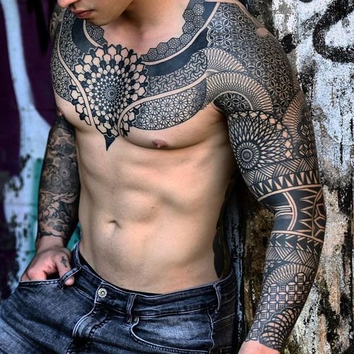 татуювання рукава в племінному стилі
