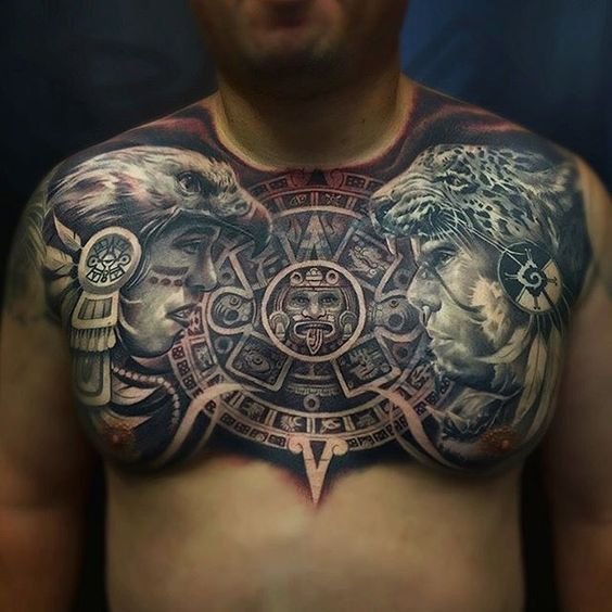 татуировка ацтеков на груди