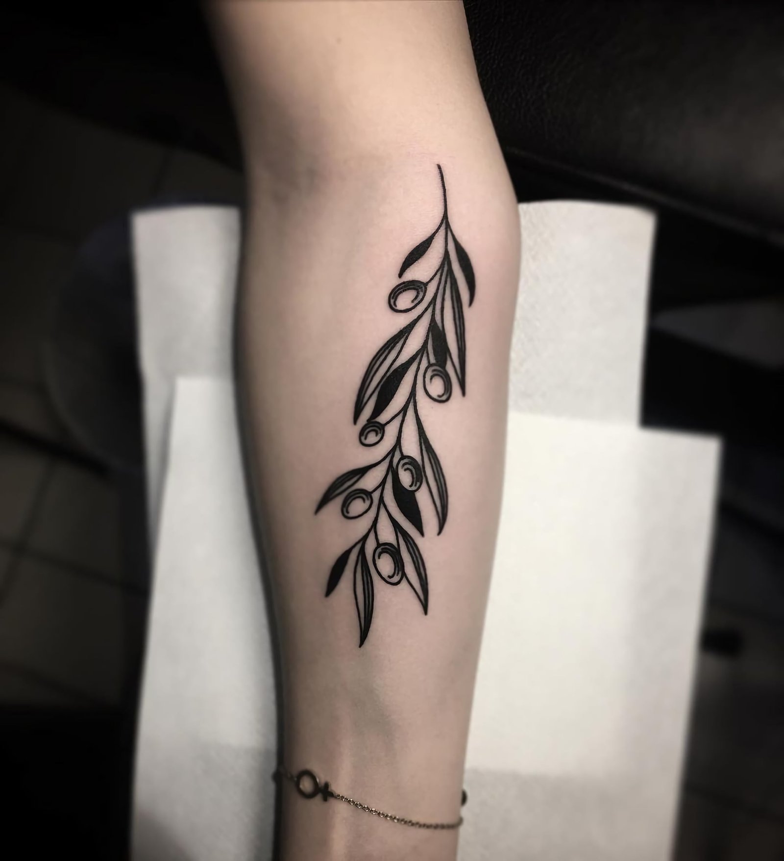 Татуировка с оливковым деревом