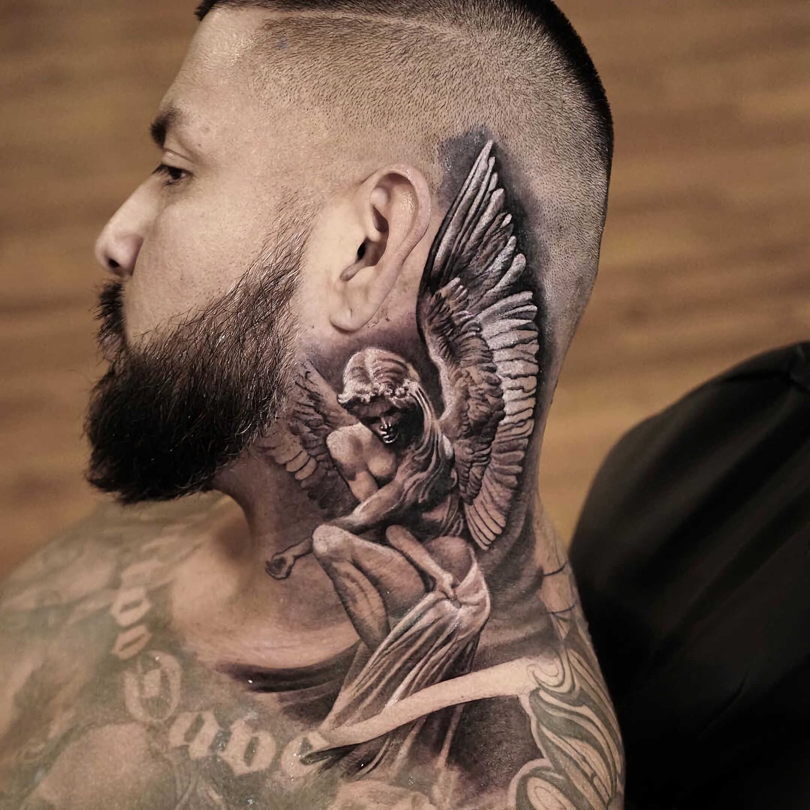 Angel neck tattoo designs