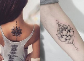 идеи татуировок лотоса для девушек