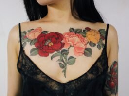 лучшие татуировки пионов для девушек