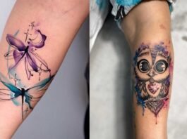 яркие акварельные татуировки для девушек